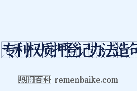 专利权质押登记办法造句是什么意思的图片